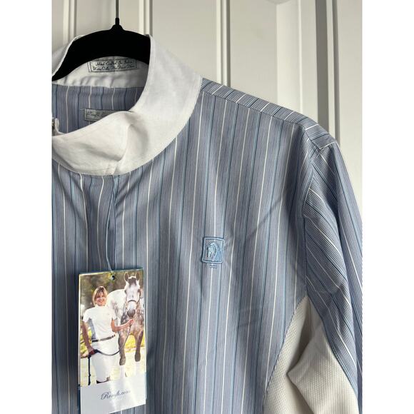 NWT Romfh Drilex Dressage Shirt Blue Stripe - Size 40 - Picture 3 of 11